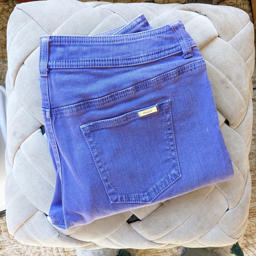💐 Chico's Lavender Tapered Jeans Purple So Slimming Size 1 Medium 8 - Picture 2 of 8